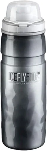 ELITE ICE FLY Smoke 500 ml – Isolierte Fahrrad-Trinkflasche für Radsport, Doppelwandig und BPA-frei – Thermoflasche für Rennrad MTB Gravel