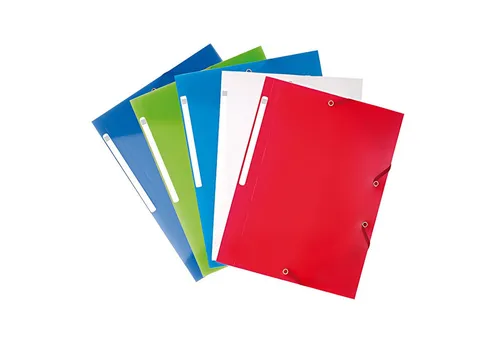 Exacompta Sammelmappe mit 3 Klappen und Gummizug - Hefter & Mappen: Robuste PP 500μ Mappe für DIN A4 mit Rückenetikett und lichtdurchlässigem Design für einfache Dokumenteneinsicht.