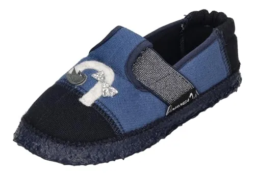 Nanga Mieze Mädchen Hausschuh - Glitzer Slipperform, Gr. 23-35 - Hausschuhe aus 100% natürlichen Materialien, mit rutschfester Naturkautschuk-Sohle für mehr Komfort und Stabilität. Ideal für zu Hause und die Kita, mit niedlichem Katzen-Motiv.