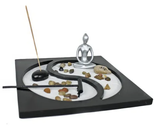 Yudu Dekofigur Zen - Garten mit Yoga Figur YinYang Zeichen Fengshui Nr:YH 172