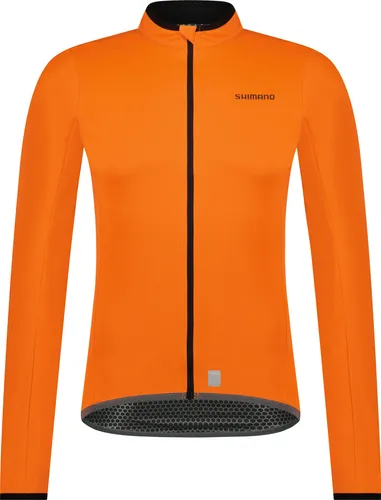 Shimano WindFlex Herren Bikejacke - Orange - M - Fahrradbekleidung mit Windschutz und atmungsaktivem Material, ideal für Fahrten bei wechselhaftem Wetter.