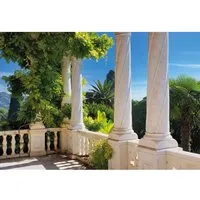 Komar Fototapete Villa Liguria - 368 x 254 cm, Braun-Grün - Fototapete für Wohnzimmer und Schlafzimmer, bietet fotorealistische Naturmotive und ist atmungsaktiv sowie geruchsneutral. Ideal für eine stilvolle Wandgestaltung.