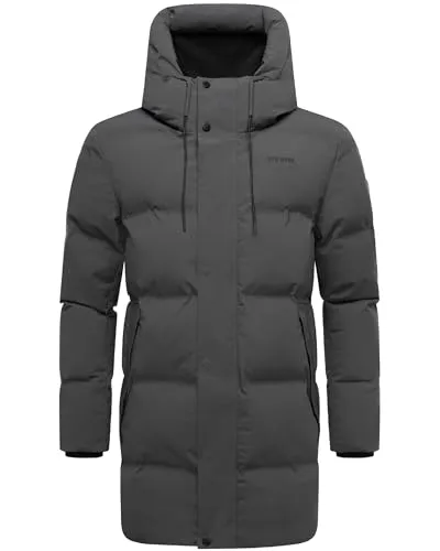 STONE HARBOUR Herren lange Steppjacke Darianoo XX Anthracite Gr. L - Moderne Steppjacke für kalte Tage mit wasser- und windabweisendem Material. Praktische Details wie ein 2-Wege-Reißverschluss und mehrere Innentaschen bieten hohen Komfort und Funktionalität.