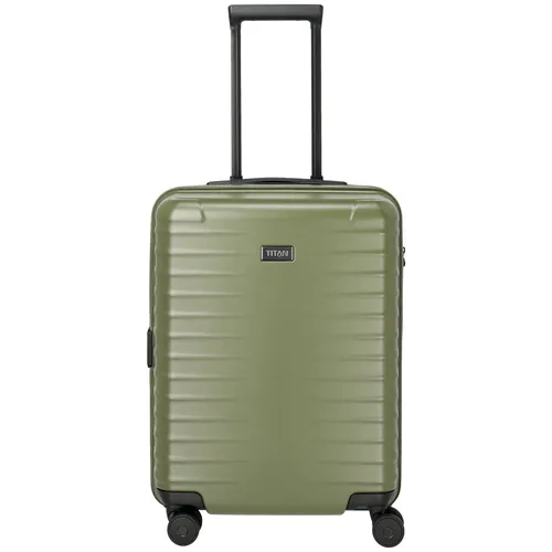 TITAN Upgrade Trolley S20 4-Rollen in Forest Green - Kompakter Handgepäckkoffer aus 100% Polycarbonat mit 10 Jahren Garantie. Extrem leichtgängig dank flüsterleiser Doppelrollen und durchdachter Innenaufteilung für optimale Organisation.