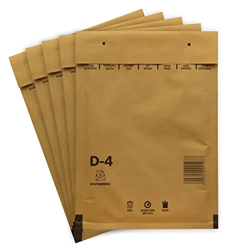 Versandtaschen Luftpolsterumschläge haftklebend D4 braun Luftpolsterversandtaschen Luftpolstertaschen Gr. D/4 (200mm x 275 mm) Umschläge gepolstert Polsterumschlag Taschen 50