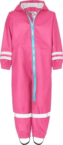 Playshoes Matschanzug Regenbekleidung Unisex Kinder, Rosa, Größe 98 - Regenjacke für Baby-Jungen, wind- und wasserdicht mit 5000mm Wassersäule. Langer Reißverschluss und reflektierende Elemente sorgen für Sicherheit und Komfort.