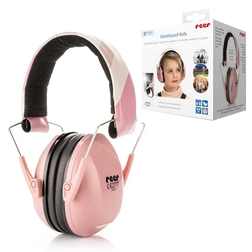 reer SilentGuard Kids Kapselgehörschutz | Gehörschutz für Kinder ab 5 Jahren | Konzentrations- & Lernhilfe | faltbar & mitwachsend | SNR = 27 | Rosa