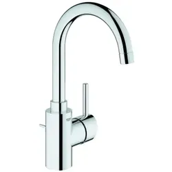 Grohe Concetto Waschtischarmatur 32629002 - Waschtischarmatur mit innenliegender Wasserführung für bleifreies Wasser, SilkMove Technologie für präzise Steuerung und QuickFix Schnellbefestigung für einfache Montage.