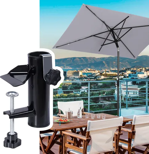 Sekey Sonnenschirm UB159, rechteckig, 200 x 125cm, hellgrau - Sonnenschirm für Terrasse oder Balkon, neigbar mit einfachem Push-Up-System, wasserabweisend und UV-beständig für optimalen Schutz.