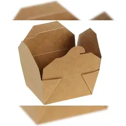 DeinPack 450x Take Away Box 650ml I Bio Speisebox mit Faltdeckel Pappschachtel rechteckig