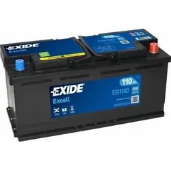 Exide EB1100 Excell 12V 110Ah 850A Autobatterie - Hochleistungs-Autobatterie mit 110Ah und 850A Kaltstartstrom, ideal für leistungsstarke Fahrzeuge und zuverlässigen Start bei jedem Wetter.