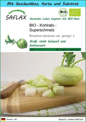 SAFLAX Gemüsesamen SAFLAX - Geschenkset - BIO - Kohlrabi - Superschmelz