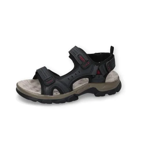 Dockers by Gerli Herren Sandalen Schwarz - Wanderschuhe mit drei praktischen Klettverschlüssen für optimalen Tragekomfort und hervorragende Belüftung – ideal für warme Sommertage!