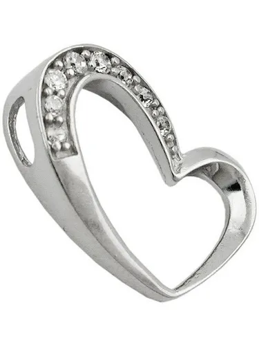 Gallay Herzanhänger 15x16mm mit Zirkonias aus Silber 925 - Eleganter Herzanhänger aus rhodiniertem Silber 925, ideal für persönliche Gravuren. Mit einem Durchmesser von 15x16mm ist er ein stilvolles Schmuckstück für jeden Anlass.