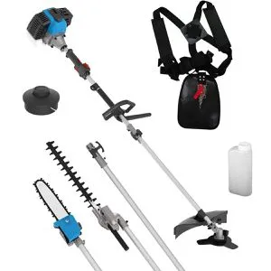 Güde Gartenpflege-Set GPS 1001 4in1 - Heckenscheren-Set mit 4 Funktionen: Astkettensäge, Freischneider, Trimmer und Heckenschere. Ideal für alle Gartenarbeiten - kraftvoll und komfortabel mit 2-Takt-Motor.