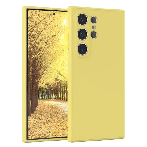 EAZY CASE - Silikonhülle für Galaxy S24 Ultra Hülle Silikon Case Gelb weich stoßfeste Handyhülle Schutzhülle mit Kameraschutz Dünn Premium Schutz Cover TPU Phone Bumper in Pastell Hellgelb Matt