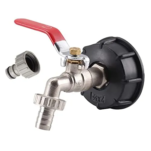 TOOLSTAR IBC Adapter Tank Adapter 1000 Liter IBC Tankadapter S60X6 auf Messing Gartenhahn 1/2 Zoll Schlauchanschluss Öl Kraftstoff Wasser Ersatzteile