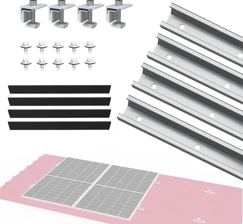 NuaSol PV Montageset Trapezblechdach | U-Profil 20 cm Halterung mit Endklemme