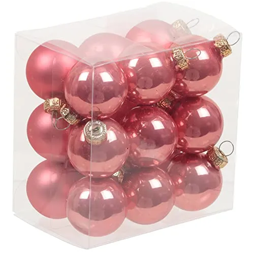 Kleine Baumkugeln aus Glas Ø 2 cm/2,5 cm/3 cm in pink von Annastore
