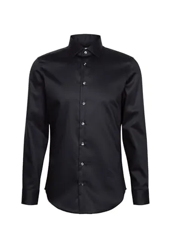 Seidensticker Herren Business Hemd Slim Fit - Bügelfrei in Schwarz - Das bügelfreie Herren Hemd von Seidensticker vereint Stil und Komfort. Perfekt für Büro und Freizeit, aus 100% Baumwolle für angenehmes Tragegefühl. Slim Fit für eine moderne Silhouette.