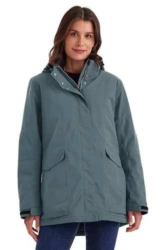 killtec Damen Funktionjacke - Wasserdichte Outdoorjacke mit abzippbarer Kapuze - Funktionsjacke für Damen, wasserdicht (10.000 mm), atmungsaktiv (3.000 g) und winddicht, ideal für Outdoor-Aktivitäten mit praktischen Taschen.
