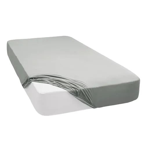 Spannbettlaken Jersey Spannbetttuch 100% Baumwolle Bettlaken Spannbettuch Laken 28 Farben, Größe:70 x 140 cm, Farbe:Hellgrau