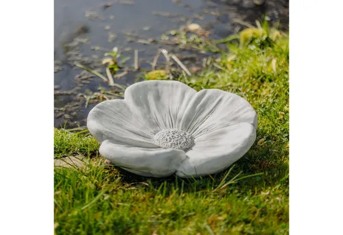 Gartenfigur Trinkschale in Form Einer Blume - Gartendekoparadies.de - Figuren - Vielseitige Vogeltränke und dekoratives Element, ideal für Gartenpartys oder als Tischdeko im Sommer.