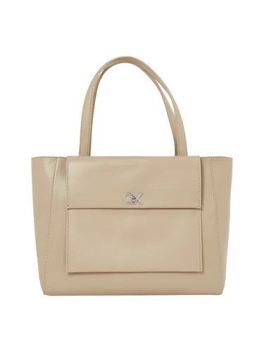 Calvin Klein Re-Lock Schultertasche 44 cm beige von Calvin Klein