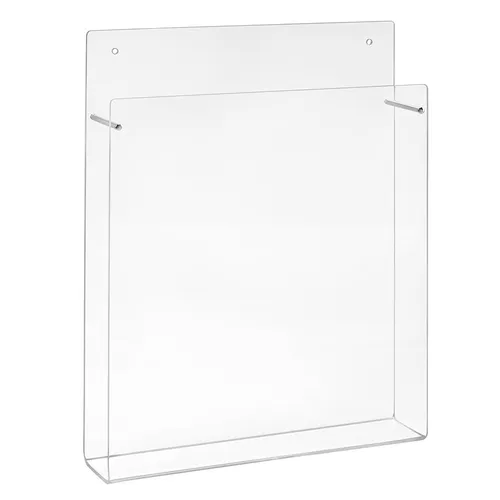DIN A4 Wandprospekthalter im Hochformat aus Acrylglas