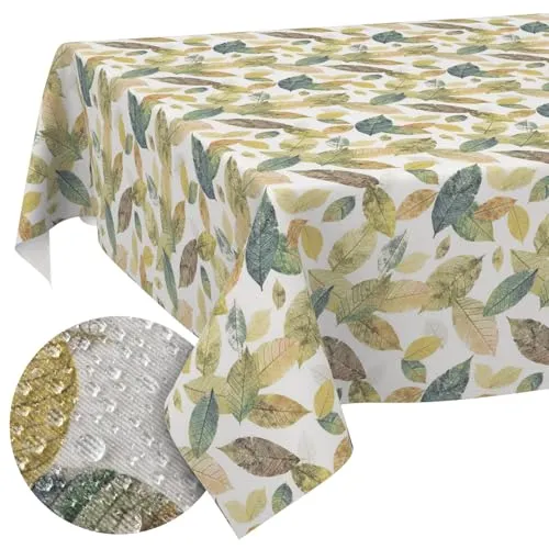 Tischdecke abwaschbar Tischtuch Tafeldecke Pflegeleicht Tischwäsche Gartentischdecke Baumwolle Polyester Wasserdicht Fleckenschutz Lotus Effekt 100x140cm Schnittkante Bunt