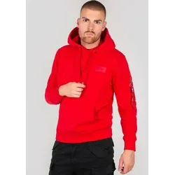 Alpha Industries BACK PRINT HOODY rot M von Alpha Industries
