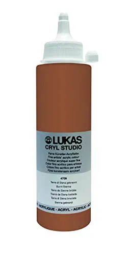 LUKAS Cryl Studio Künstler-Acrylfarben, Kunststoff, Terra di Siena gebrannt, 250 ml (1er Pack)