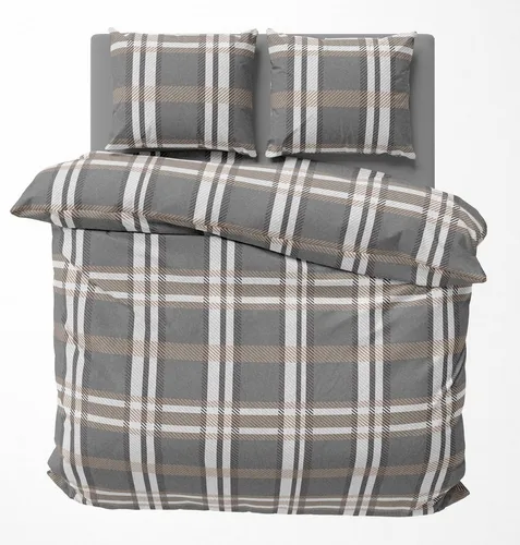 One Home Bettwäsche Karo Streifen, 3-teilig, Fleece, modern und kuschelig - 3-teiliges Bettwäsche-Set aus weichem Fleece in modernem Karo-Design. Mit verdecktem Reißverschluss für einfaches Beziehen, ideal für gemütliche Nächte im Doppelbett.