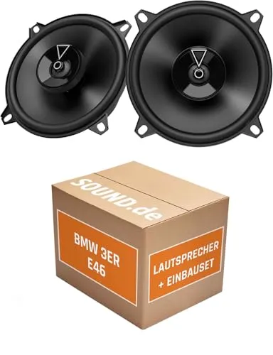 Lautsprecher Boxen Einbaupaket für JBL Club3 54F kompatibel mit BMW 3er E46 + Compact vorne | 2X Tief-Mitteltöner mit integriertem Hochtöner 135W MAX