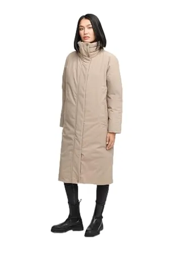 Navahoo Damen langer Wintermantel Parka Traumblüte 14 Taupe Grey Gr. XL - Eleganter Wintermantel mit hohem Stehkragen und modernen Details. Robustes Material schützt vor Kälte, während das glatte Futter für Komfort sorgt. Ideal für stilvolle City-Looks und kalte Tage.