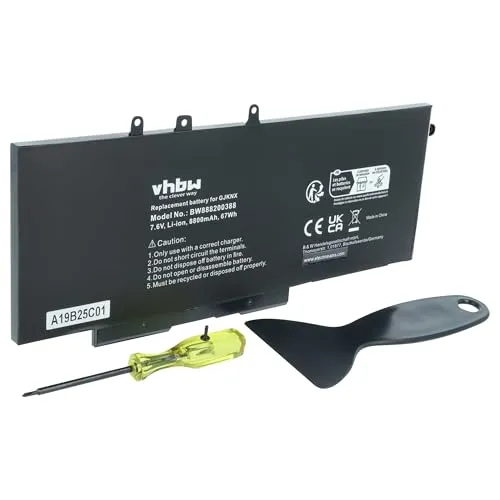 vhbw Akku kompatibel mit Dell Latitude 5288, 5290, 5480, 5488, 5490, 5490-TD70X, 5491, 5495, 5580 Notebook (8800mAh, 7,6V, Li-Ion)