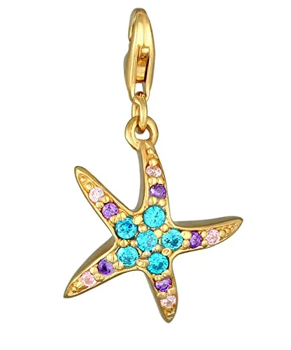 Nenalina Seestern Karabiner Charm Anhänger - Clasp Charms für Damen, aus 925 Sterling Silber gefertigt, ideal für individuelle Bettelarmbänder und Ketten, perfektes Geschenk für besondere Anlässe.