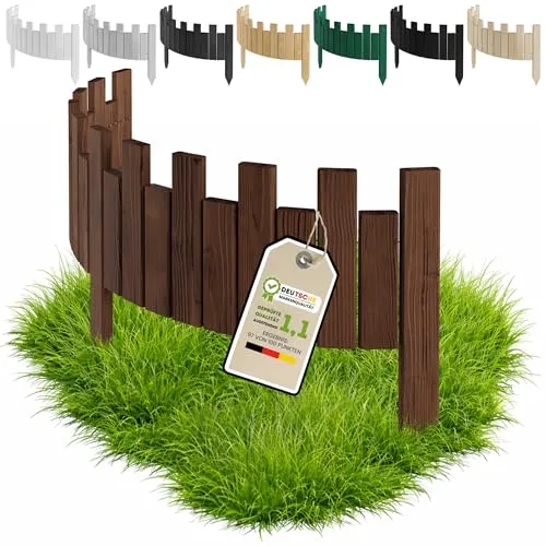 Floranica Beetbegrenzung Rollzaun 100 x 15 cm - Beeteinfassung aus 100% Holz, flexibel anpassbar für individuelle Gartengestaltung und einfache Installation dank integrierter Erdspieße.