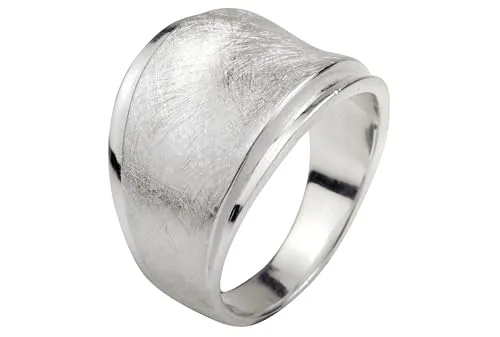 SILBERMOOS Damen Ring Bandring zwei Stufen gebürstet glänzend - Eleganter Damenring aus 925er Sterlingsilber, mit kreativem Stufendesign und hohem Tragekomfort, ideal für jeden Anlass.