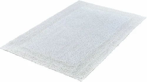 Kleine Wolke Badteppich Cotone, schneeweiß 70 x 120 cm - Rechteckiger Badteppich aus 100% Baumwolle, mit Wendedesign und hochwertiger Florhöhe von 10 mm. Waschbar bis 40° C, ideal für Trockner und Fußbodenheizung.