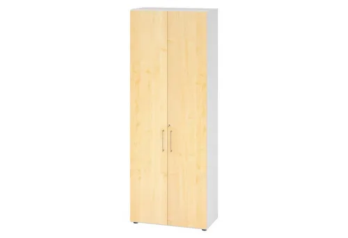 bümö Aktenschrank smart Büroschrank - 6 Ordnerhöhen Dekor: Weiß/Ahorn