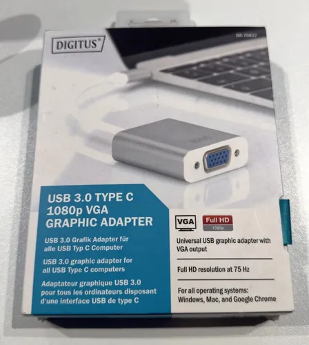 DIGITUS Adapter USB3.0/C -  VGA 20cm VL100 DA-70837
