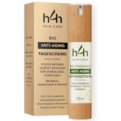 Bio Radiance Anti-Aging Gesichtscreme | Mit Hyaluronsäure, Triple Peptid-Komplex & Vitamin E – 24H Feuchtigkeit, Reduziert Falten & Strafft die Haut – Klinisch Getestet- (50ml, Cucumber)