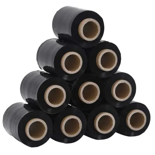 vidaXL Stretchfolien 10 Stk. Schwarz 23 μm 10 cm x 300 m - Sonstige Verpackungen - Strapazierfähige Stretchfolien mit hoher Dehnbarkeit für optimalen Schutz vor Staub und Schmutz, ideal für Lagerung und Transport.
