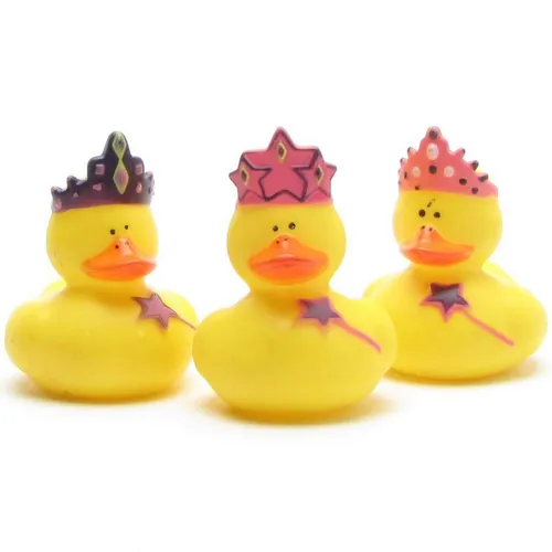 Princess Badeente - 3er Set -  Quietscheente Quietscheentchen Gummiente