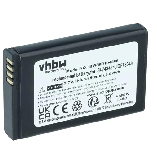 vhbw Akku kompatibel mit Agfeo Dect 50 schnurlos Festnetz Telefon (950mAh, 3,7V, Li-Ion)
