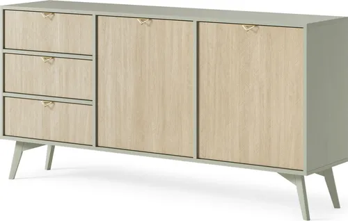 MOEBLO Abeto Kommode S 158 – Moderne Sideboard mit goldenen Türgriffen