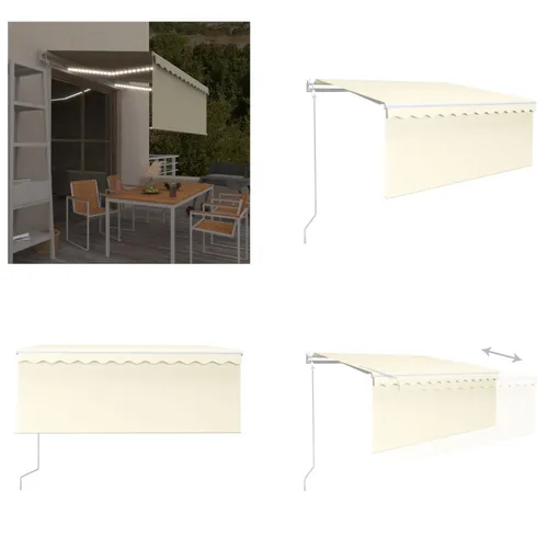 vidaXL Automatische Markise mit LED und Windsensor 3,5x2,5m Creme
