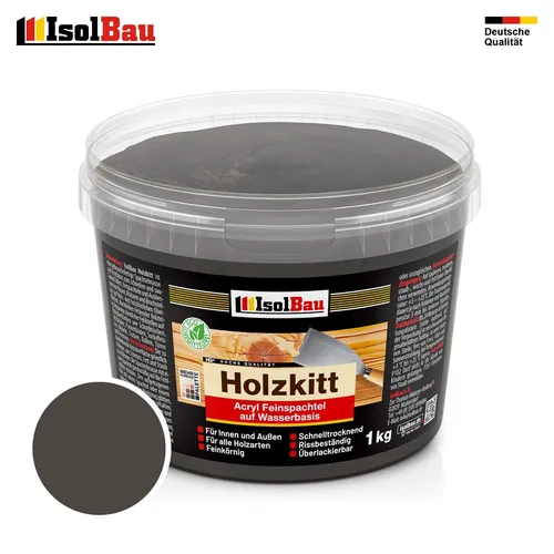 Holzkitt Spachtelmasse Holzspachtelmasse Außen Innen 1 kg Ebenholz ( Nr. 12 )
