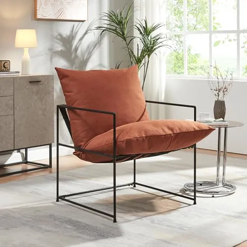 [en.casa] Sessel Utsjoki - Bequemer Loungesessel mit Metallgestell - Sessel & Stühle: Bequemer Relaxsessel mit pflegeleichtem, maschinenwaschbarem Bezug und robustem Metallgestell für Langlebigkeit und Stil in jedem Wohnraum.